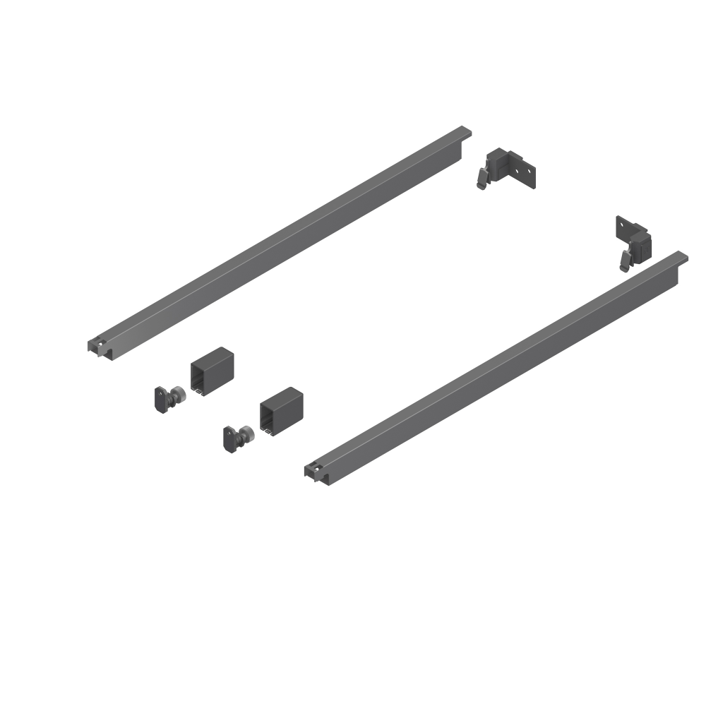 Set lonjeron rectangular Grass, otel, antracit, 300 mm