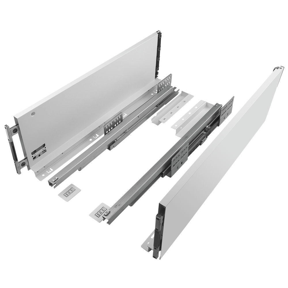 Set sertar Teko Slim, otel si plastic, alb, 40 kg, 400 mm