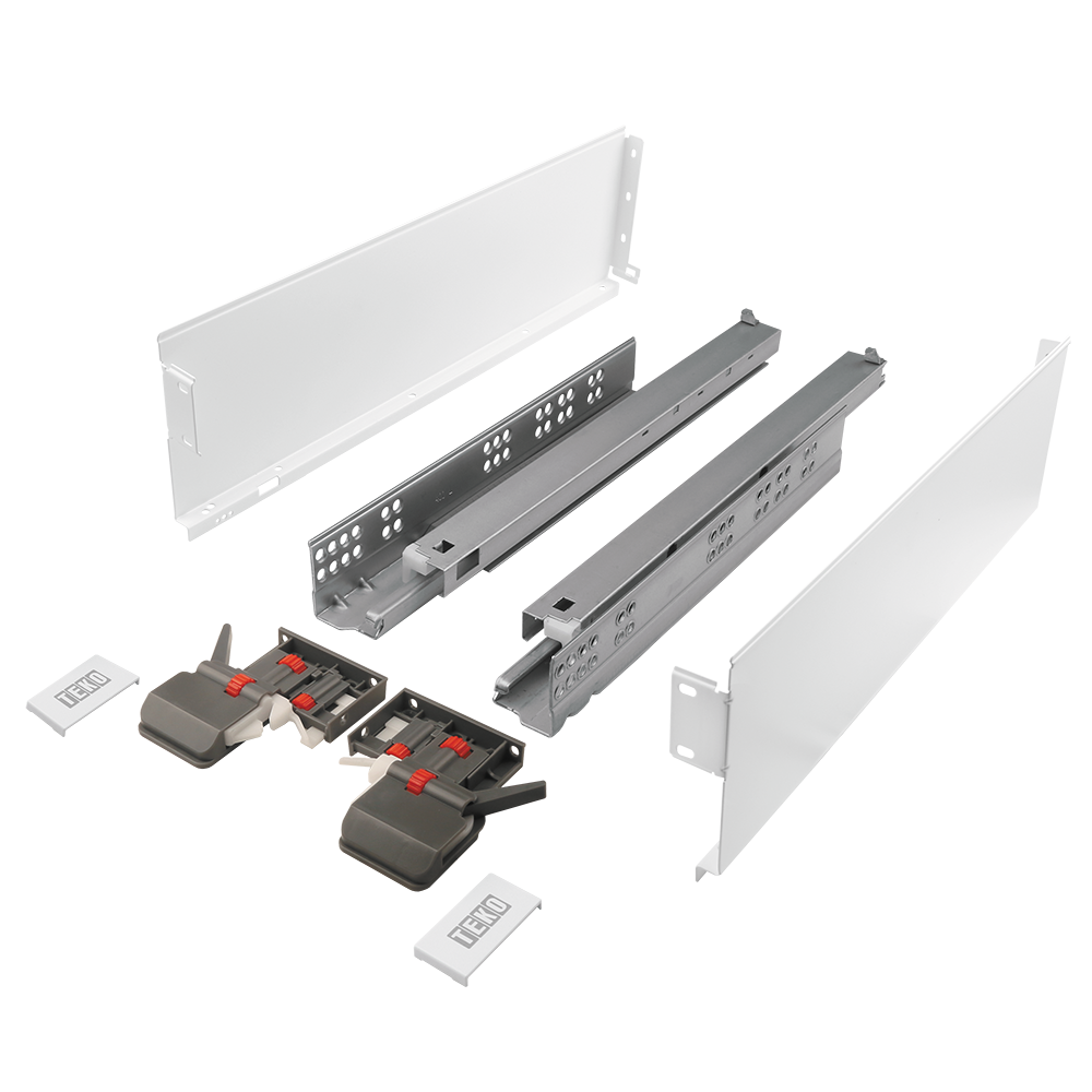 Set sertar Teko Extra - Slim, otel si plastic, alb, 35 kg, 400 mm
