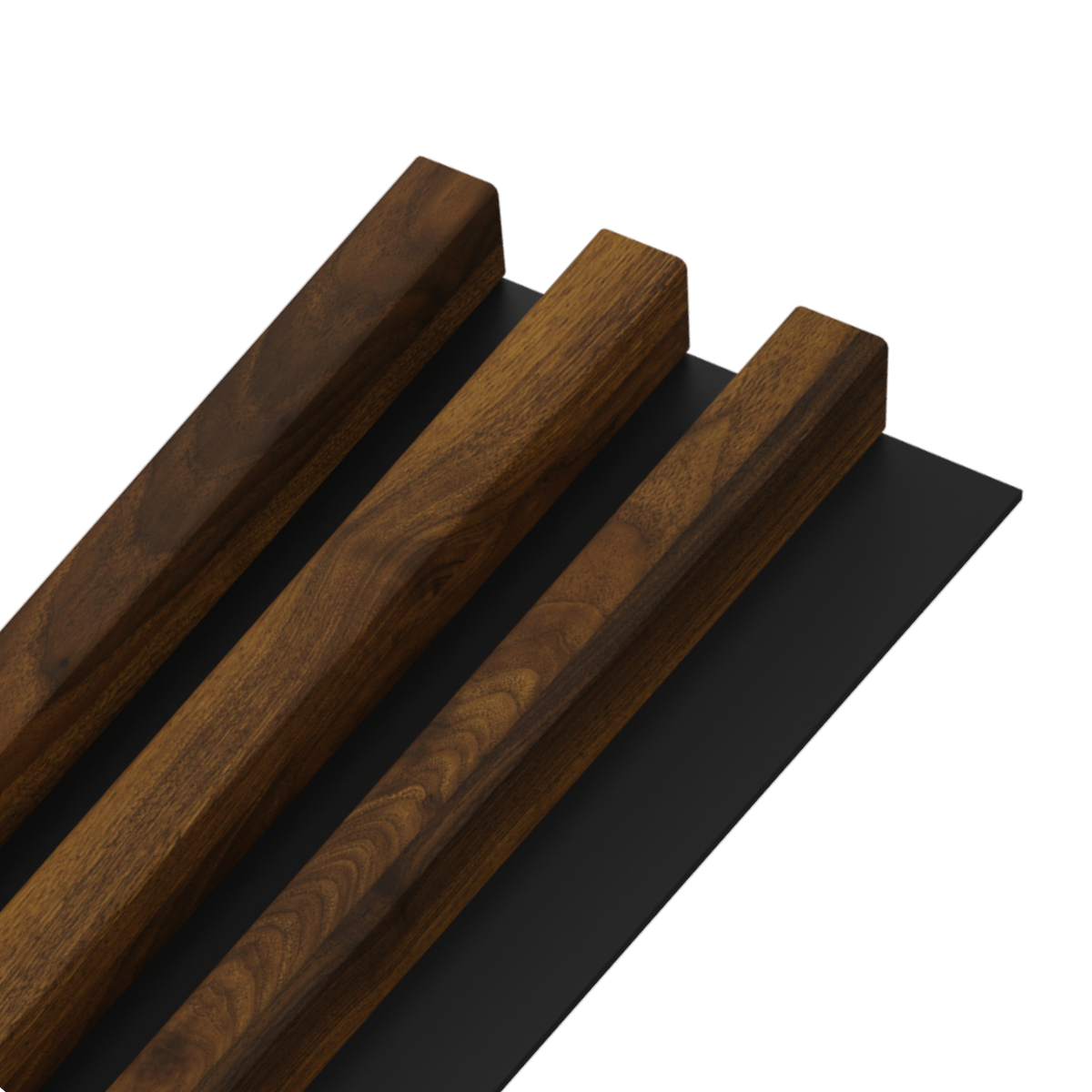 Panou decorativ Linea Slim, 3 lamele, MDF, maro alun/negru, interior, 265 x 15 cm