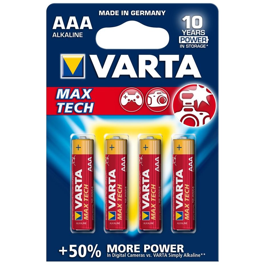 Baterie alcalina VARTA BAVA 4703, R3 (AAA), 4 bucati MAX TECH