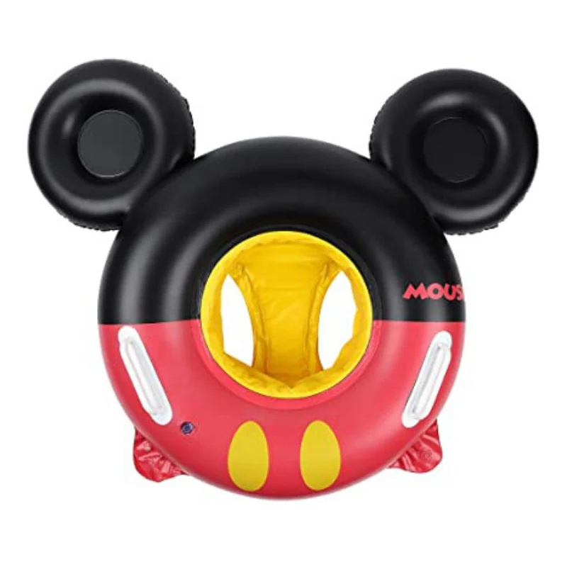 Colac inot pentru copii 2 - 5 ani cu chilotel, gonflabil, model mickey, Rosu, interior 25 cm