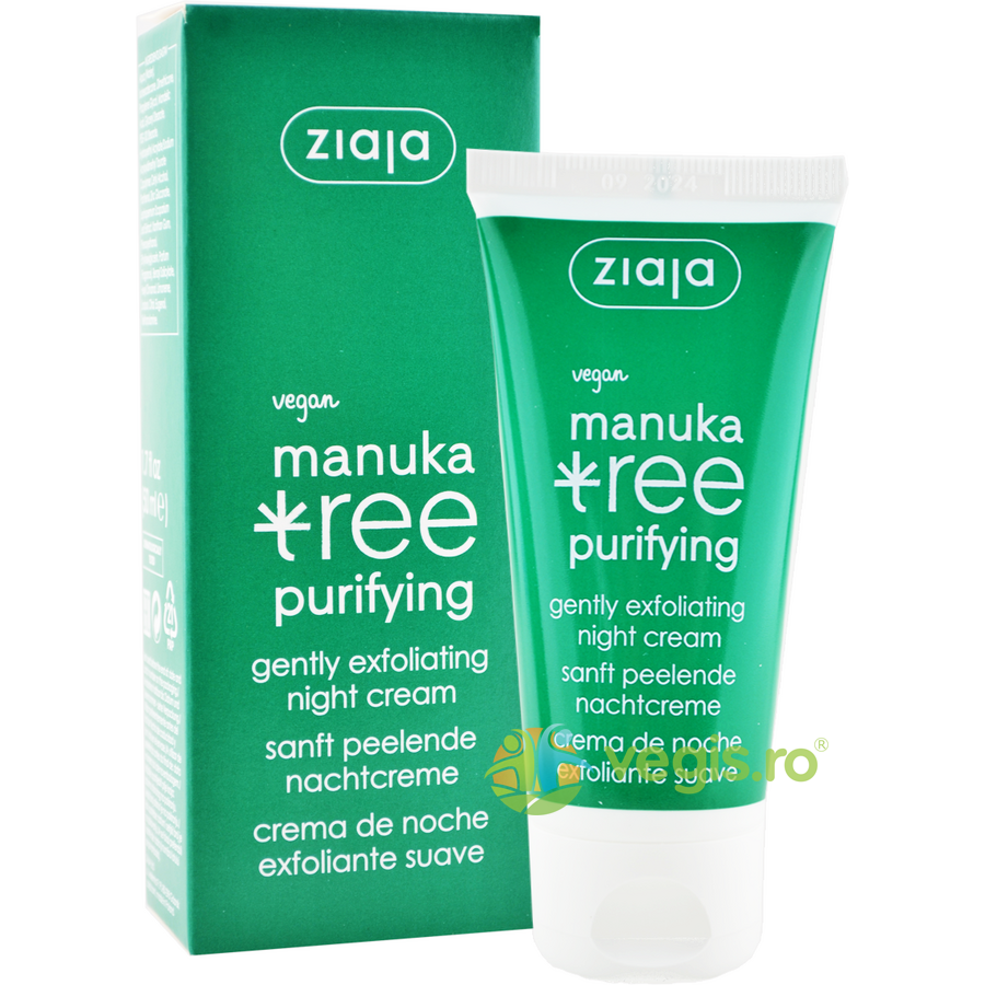 Crema de Noapte Exfolianta cu Extract din Frunze de Manuka 50ml