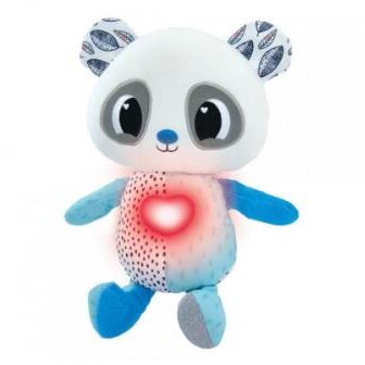 Jucarie de Plus Ursulet Panda cu Sunete Vibratii Alb/Albastru