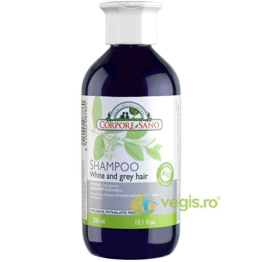 Sampon cu Henna pentru Par Alb si Grizonat 300ml