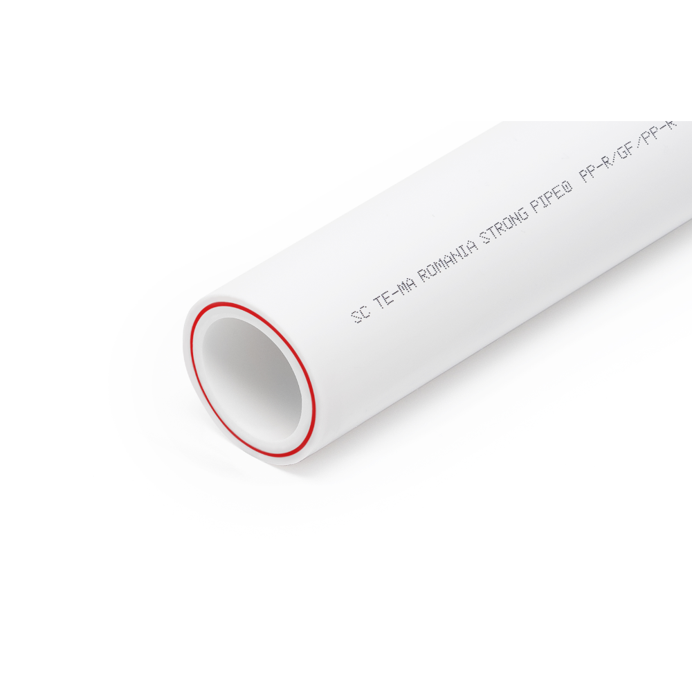 Teava PPR 32 mm Te-Ma, insertie fibra compozit, 20 bar, alb, 3 m