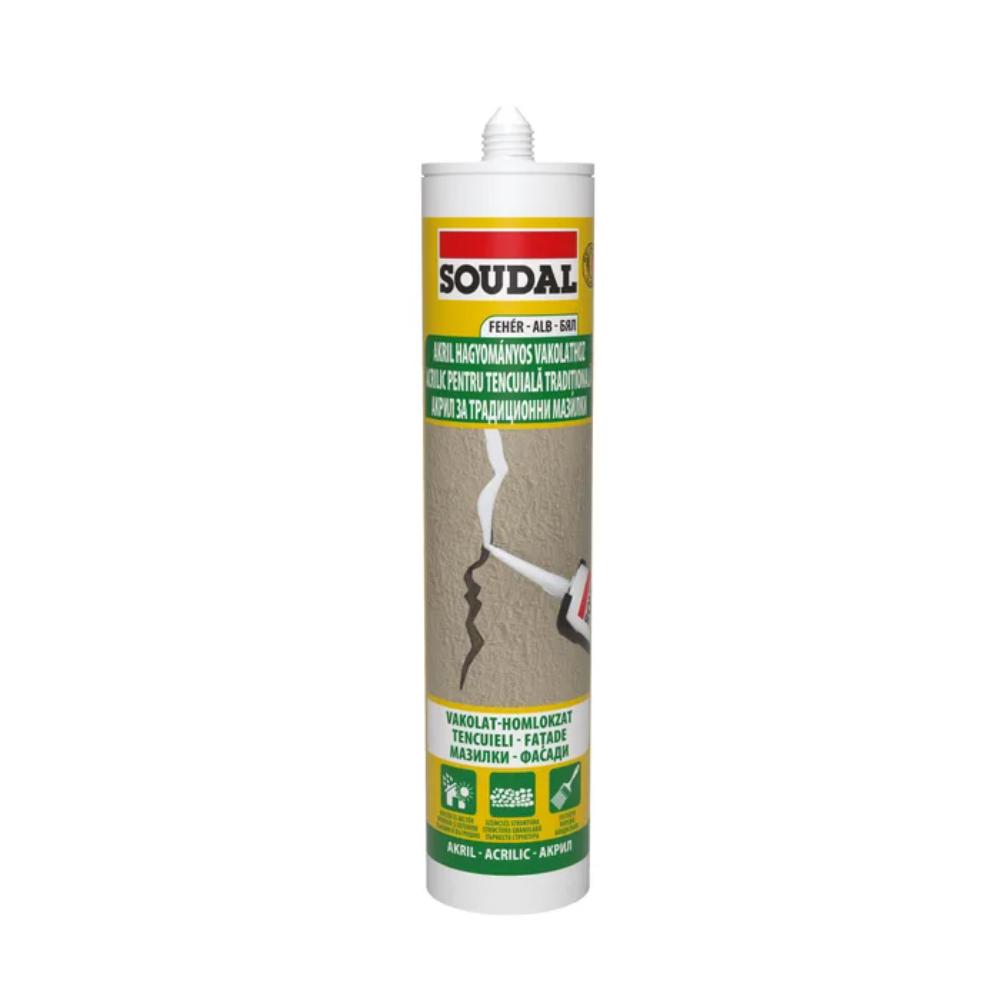 Mastic acrilic structurat Soudal, alb, 280 ml