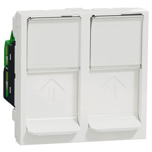 Priza dubla RJ45, CAT6 STP, 2M Schneider Noua Unica NU342618, alb