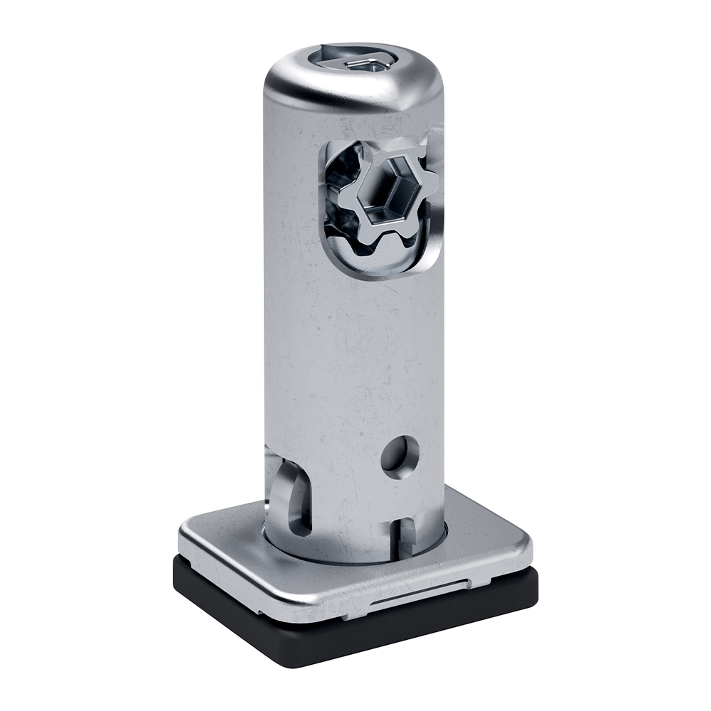 Picior nivelare REKORD TECH, tabla, finisaj zincat, 12 mm