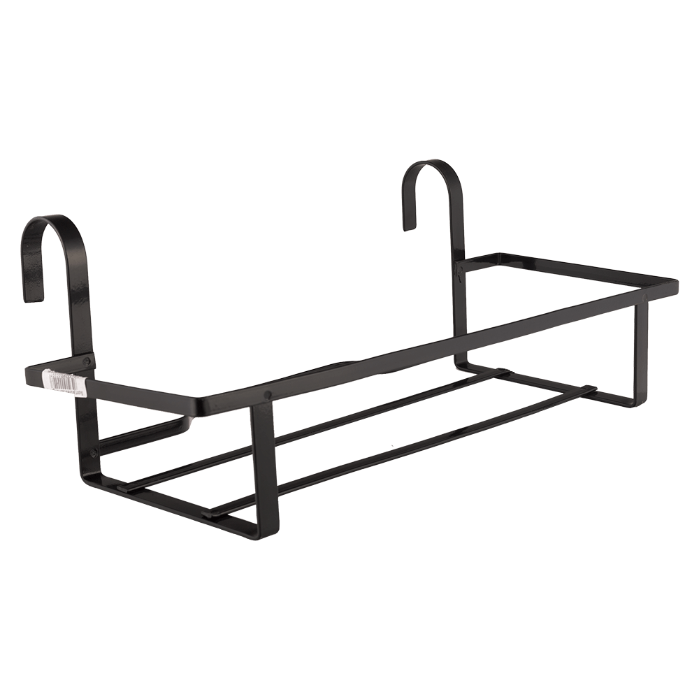 Suport jardiniera cu agatatori, 48.4 cm, fier forjat, negru