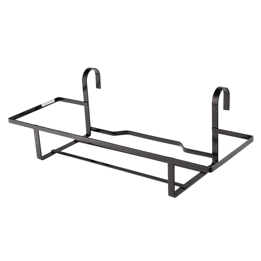 Suport jardiniera cu agatatori, 60 cm, fier forjat, negru