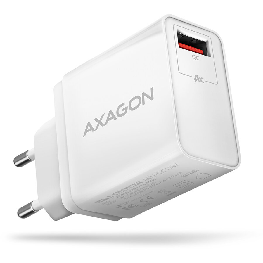 Incarcator Retea ACU-QC19W USB type A QC3.0 19W Alb