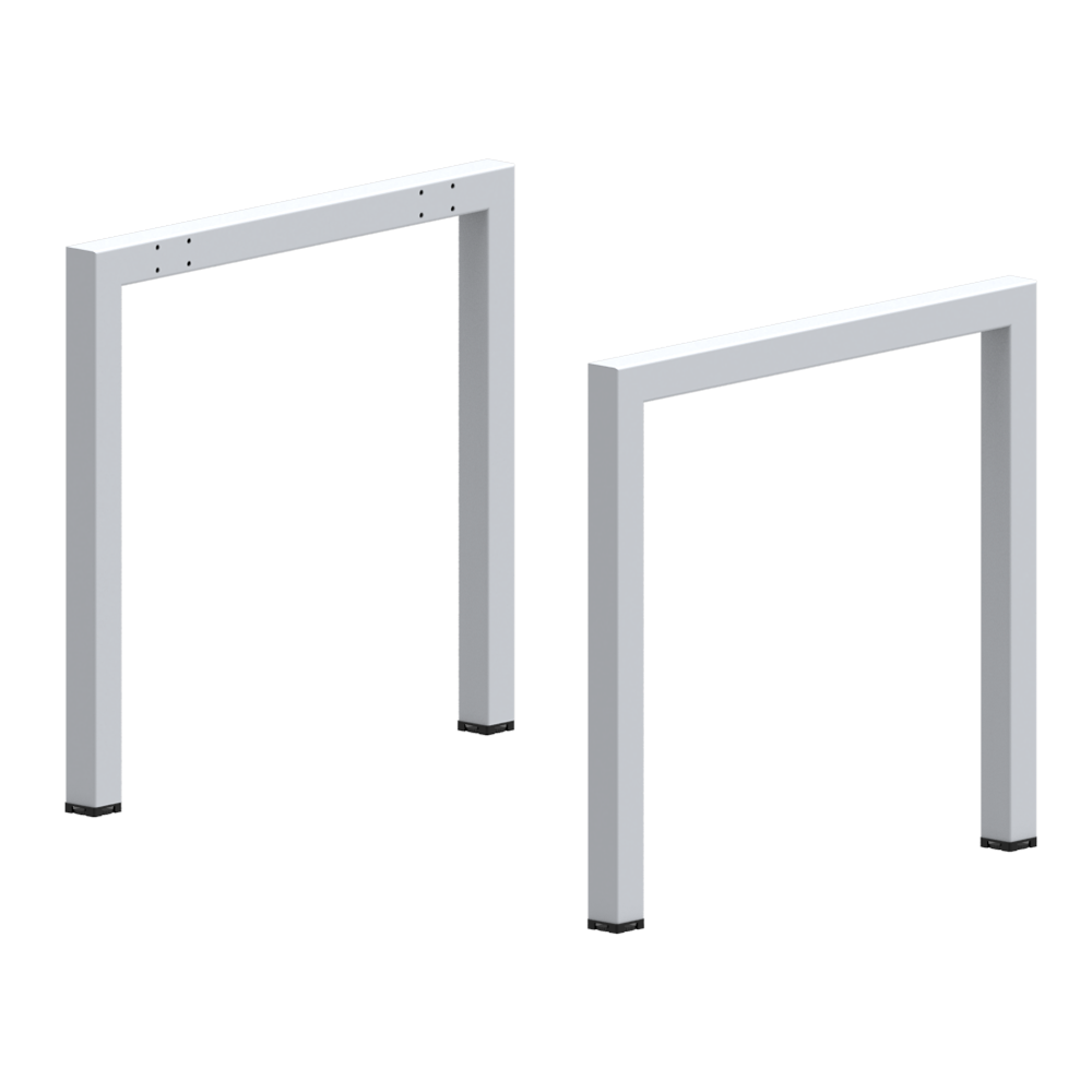 Picior modular U, metal, gri metalic, sectiune 50 x 50 mm, H 710 mm, l 800 mm, set 2 buc