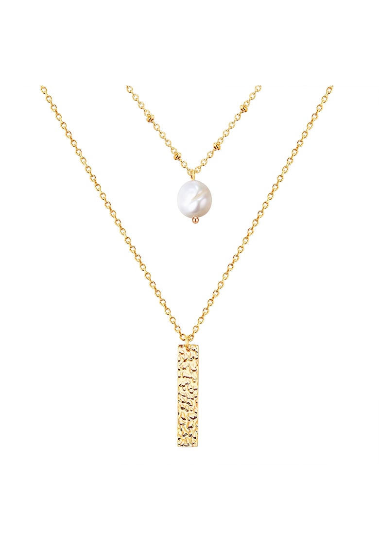 Colier stratificat - placat cu aur de 14K - Auriu