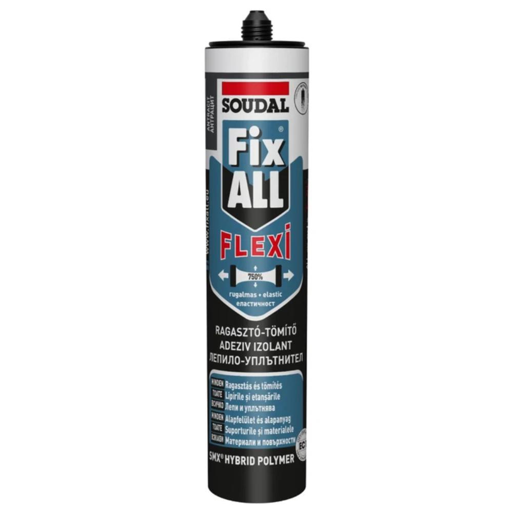 Adeziv pentru constructii  Soudal Fix All, aplicare cu pistol, interior/exterior, gri antracit, 290 ml