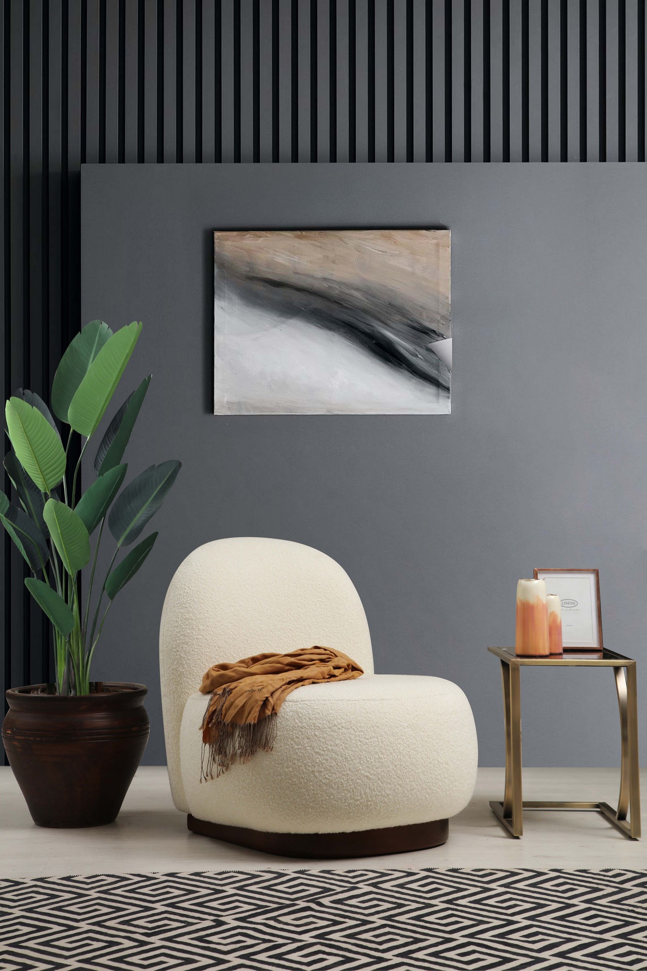 Fotoliu Modern Living Tina - Bouclet White