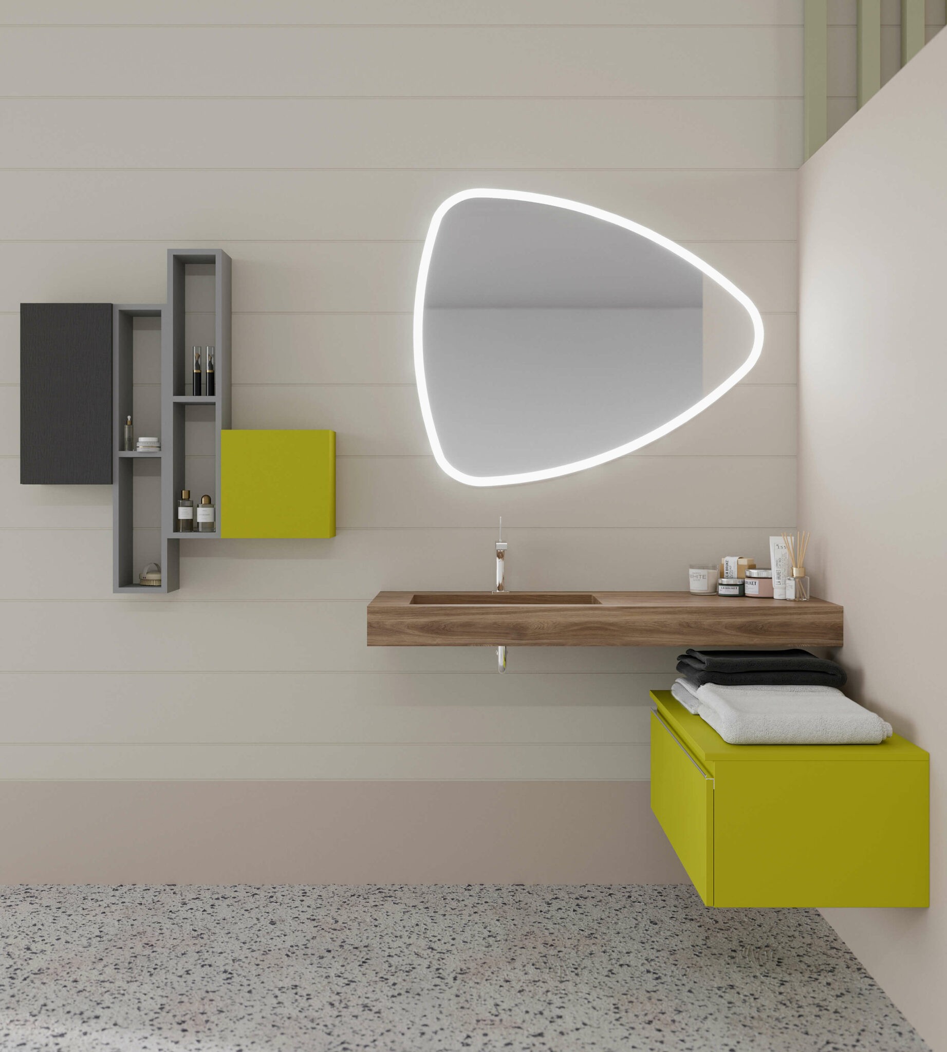 Lavoar din HPL, 100 cm, miere, Idea