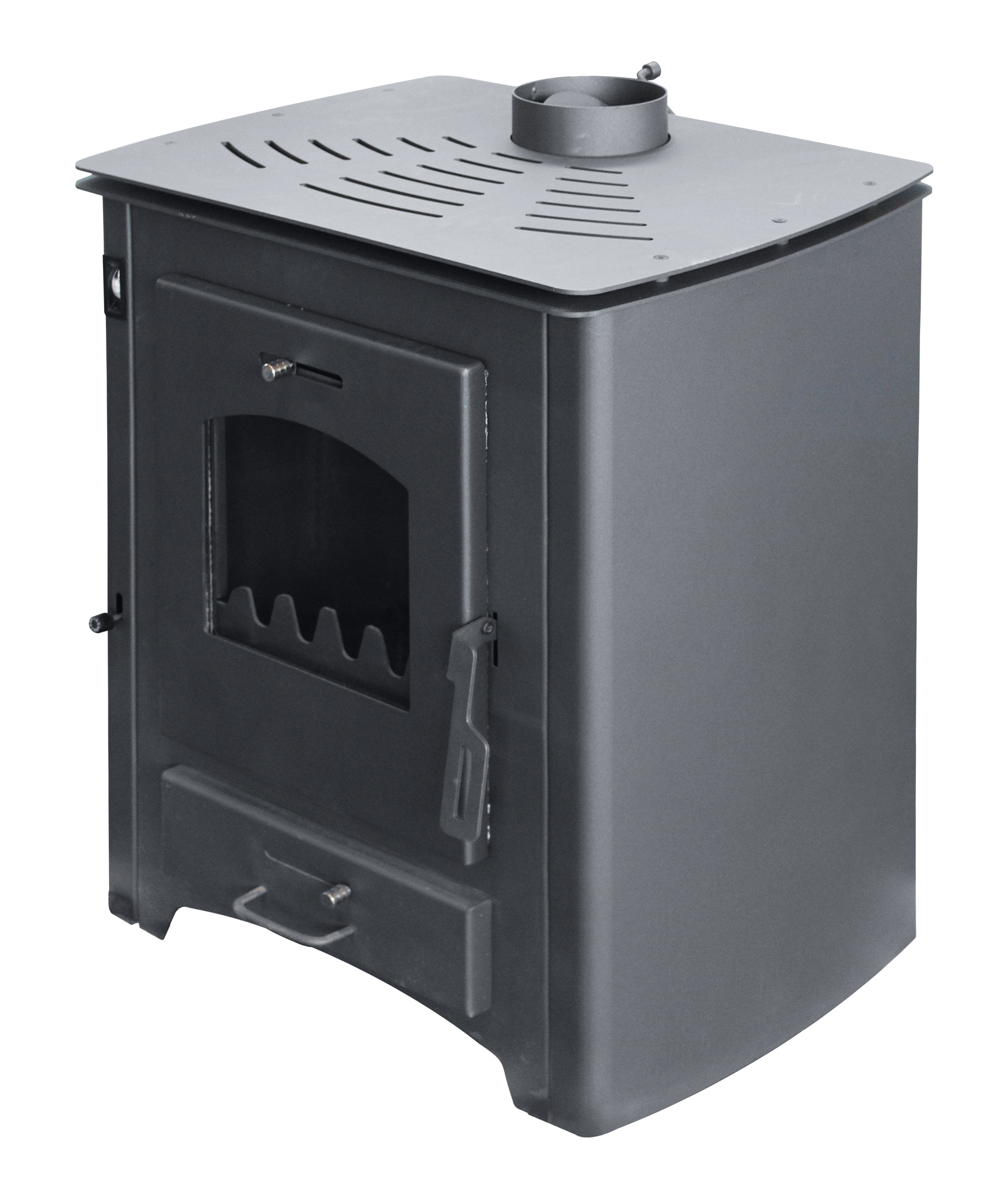 Termosemineu pe lemne brichete si carbune Fornello B Max ER Black 24-26 kW 650x520x800 mm