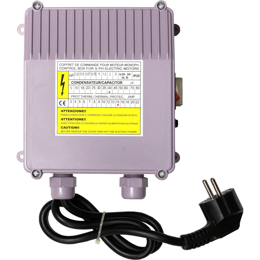 Cutie control pompa 15A, 40uF
