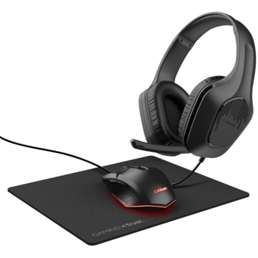 Kit Gaming GXT790 Tridox 3in1 Mouse Wireless Casti cu Microfon si Mousepad Negru