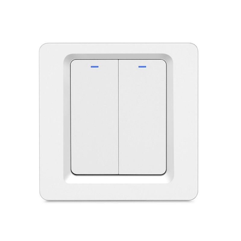Intrerupator Smart Techstar®, Wireless 2.4GHz, Button cu Revenire, Design Classic, Iluminare LED, 2 Faze, cu NUL, Alb