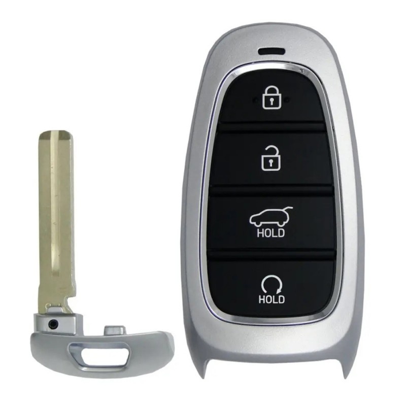 Carcasa cheie auto Techstar® pentru telecomanda inteligenta, compatibila cu Hyundai Tucson si Santa Fe, 4 butone, Gri/Negru