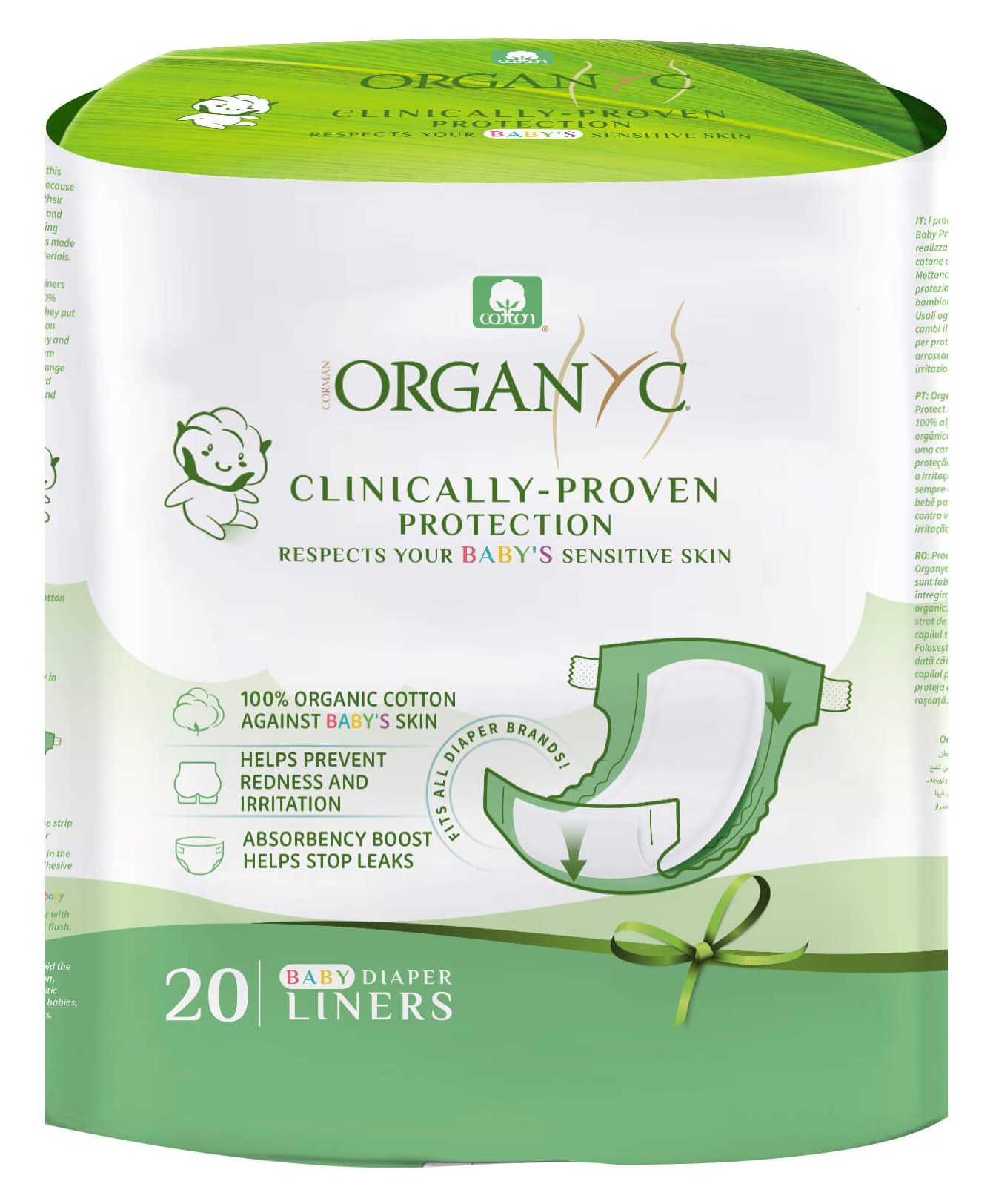 Absorbante organic din bumbac pentru scutece, 20 buc. Organyc