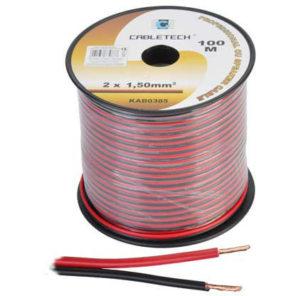 CABLU DIFUZOR CUPRU 2X1.50MM ROSU/NEGRU 100M