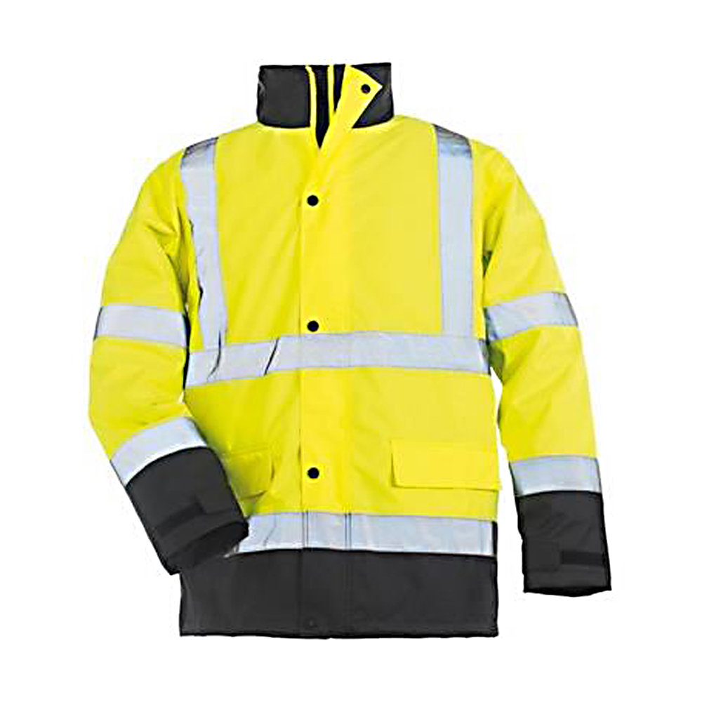 Jacheta de protectie Roadway, poliester, cu benzi reflectorizante, captusita, toamna-iarna, galben, marimea XL