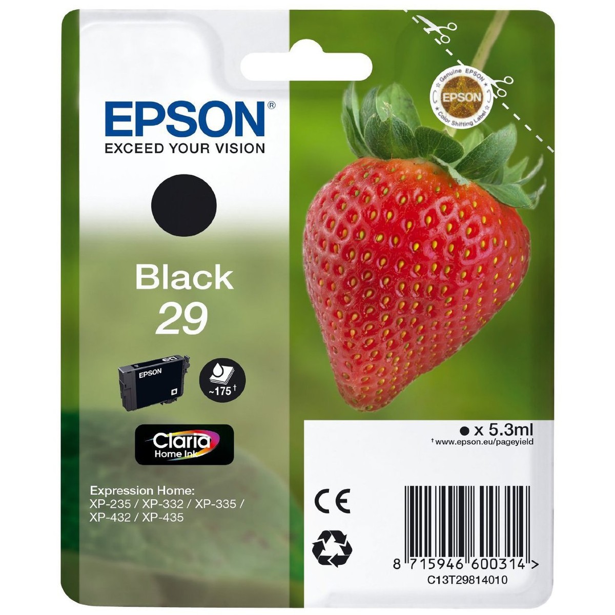 Toner T29 C13T29814010 Black, 175 pagini