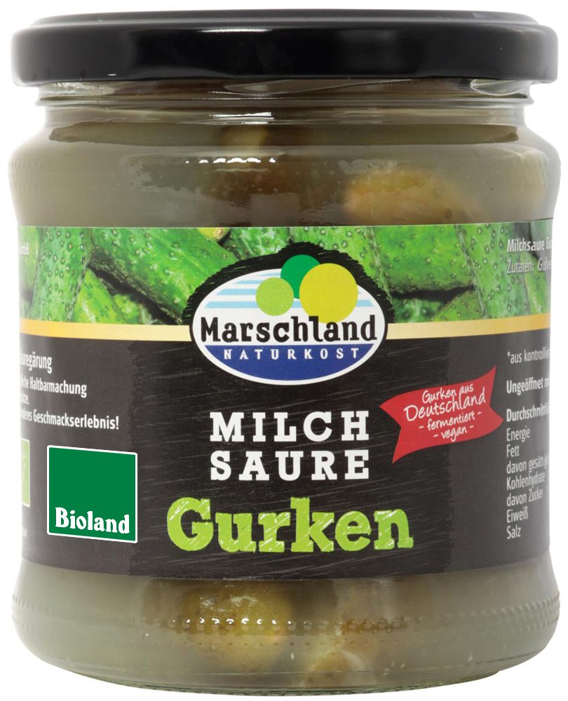 Castraveti bio in saramura, 330 / 185g Marschland Naturkost
