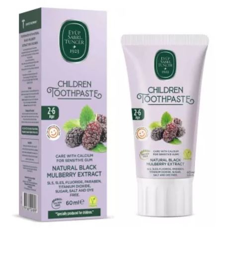 Pastă De Dinți Eyup Sabri Tuncer cu extract natural din Dude Negre pentru copii intre 2-6 ani, 60 ml