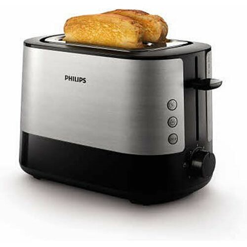 Prajitor de paine Philips Viva Collection HD2637/90, 1000W, negru/inox