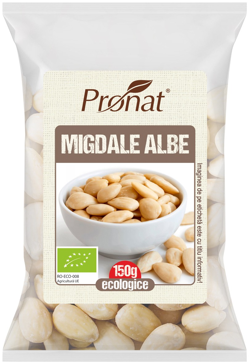 Migdale albe bio, 150g Pronat