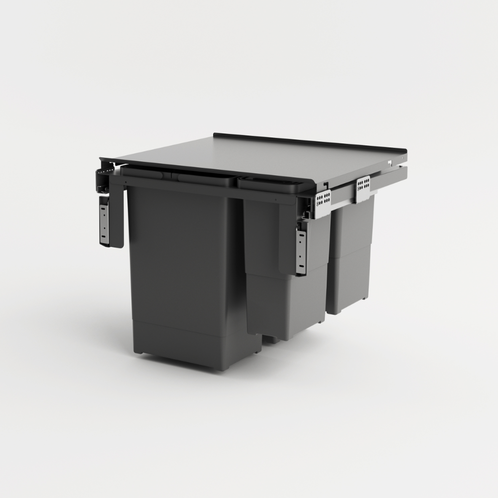 Oferte la Sistem cos gunoi incorporabil H44 Compagnucci, plastic si metal, antracit, 600 mm, 64 l