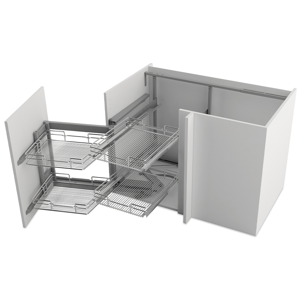 Kit cos Duetto Compagnucci, metal, gri metalic, 500 x 600, stanga