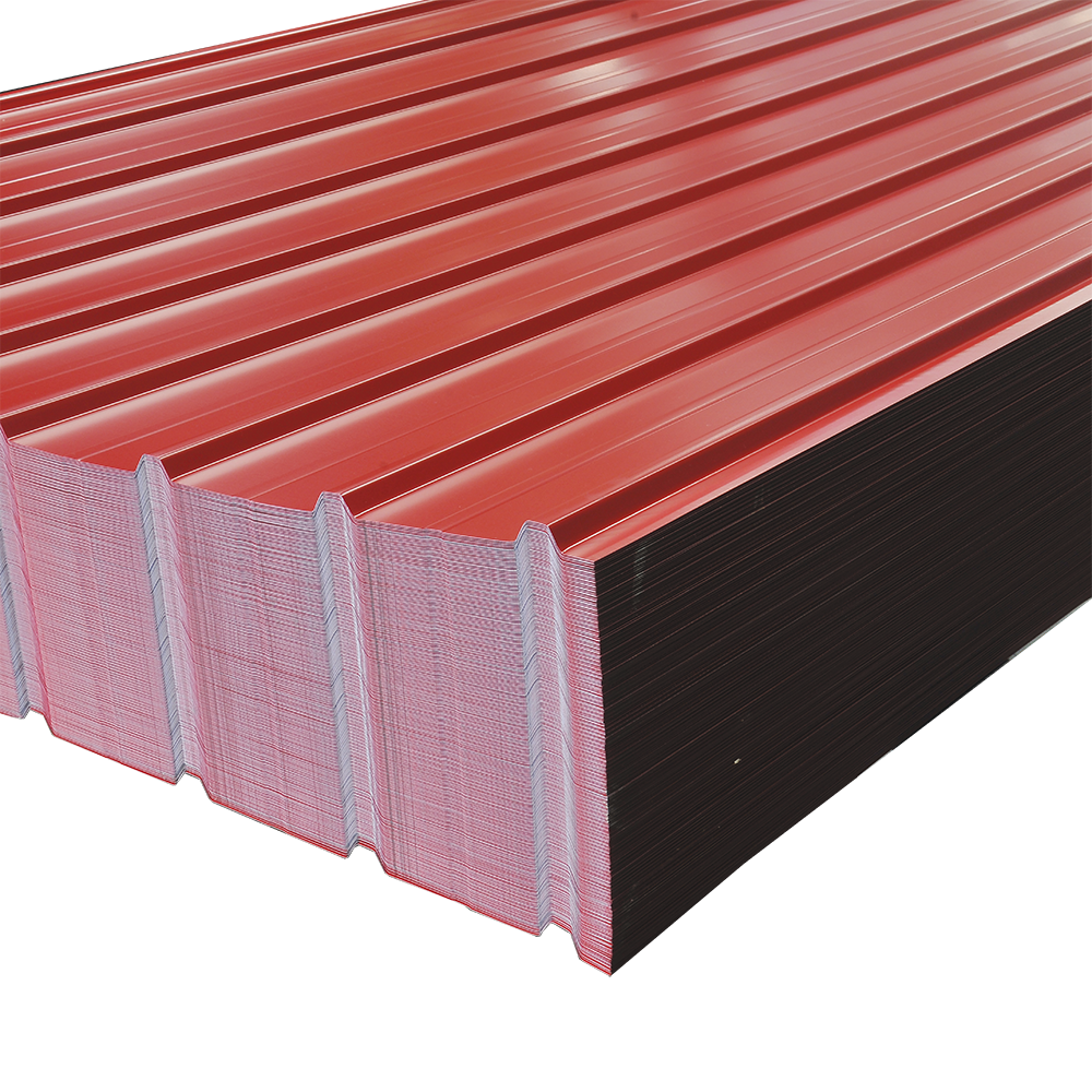 Tabla cutata zincata, rosu RAL 3011, H 10, 0.3 x 910 x 2000 mm