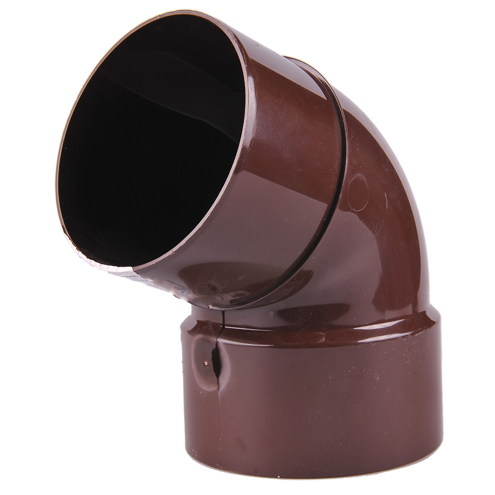 Cot 67,5° burlan PVC, Regenau, diam. 100 mm, maro, RAL 8017