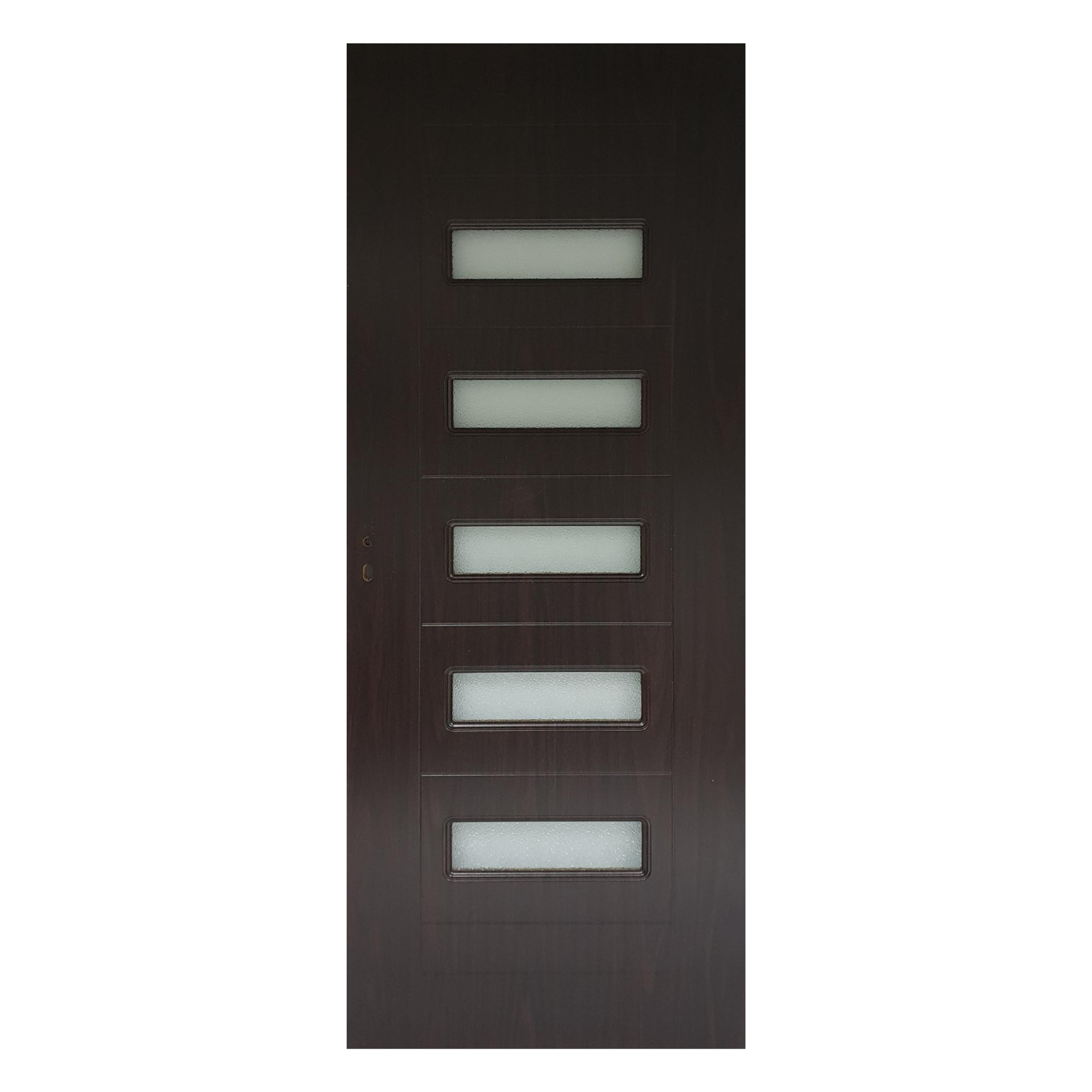 Usa interior celulara cu geam Pamate M104, reversibila, MDF, wenge, toc fix, 200 x 70 cm x 3.5 cm
