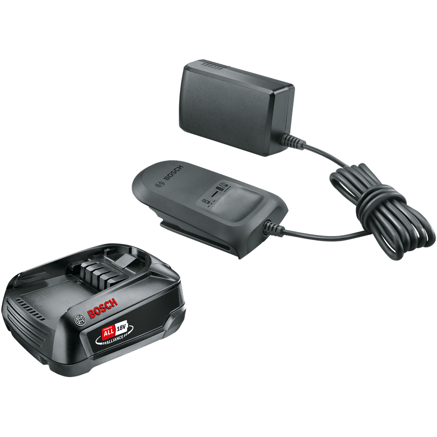Set Starter Alliance 1600A02625 pentru Scule Bosch Home & Garden Acumulator 2.5Ah 18V + Incarcator AL 18V-20 Negru