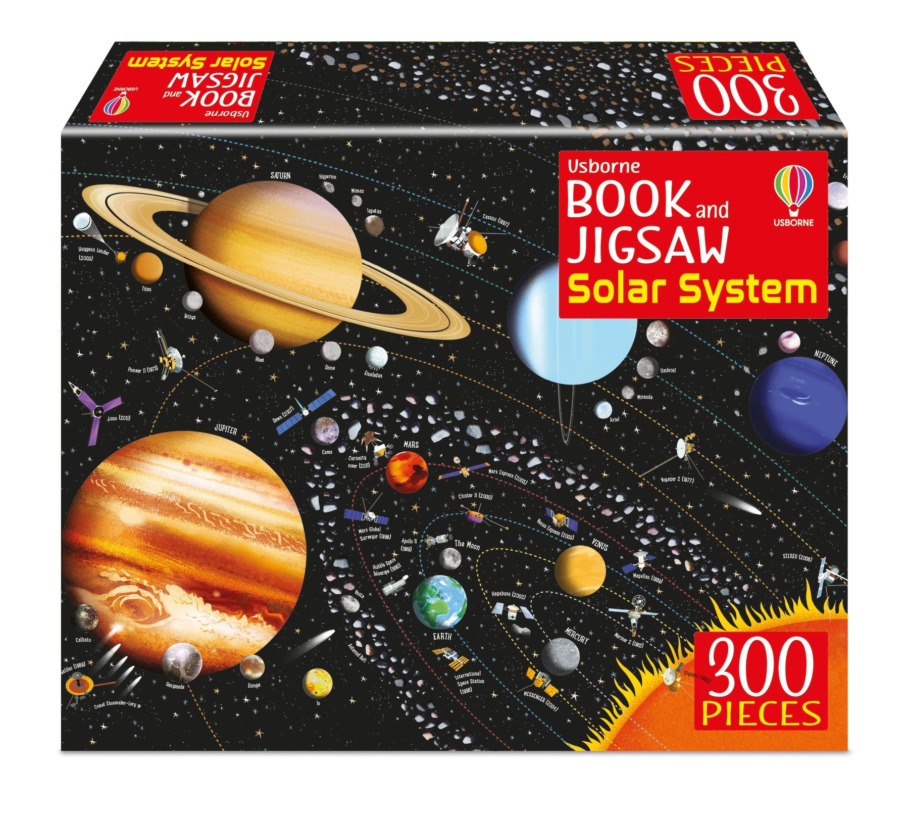 Set Puzzle 300 piese si Carte - The Solar System Usborne Book