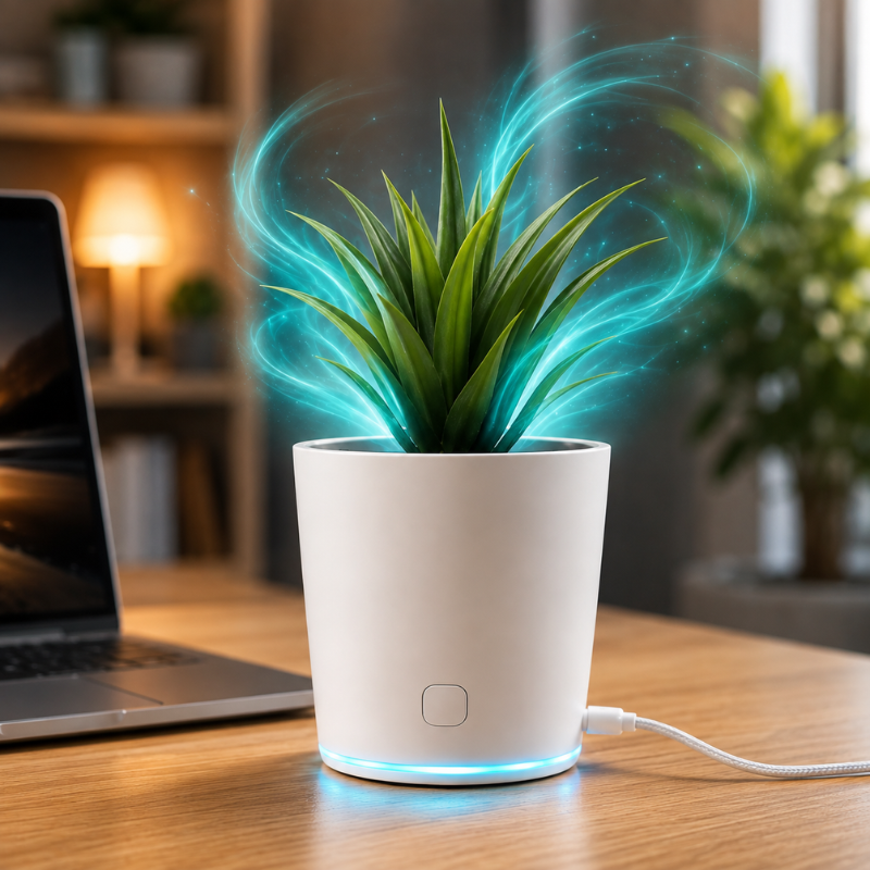 Ghiveci purificator de aer cu USB
