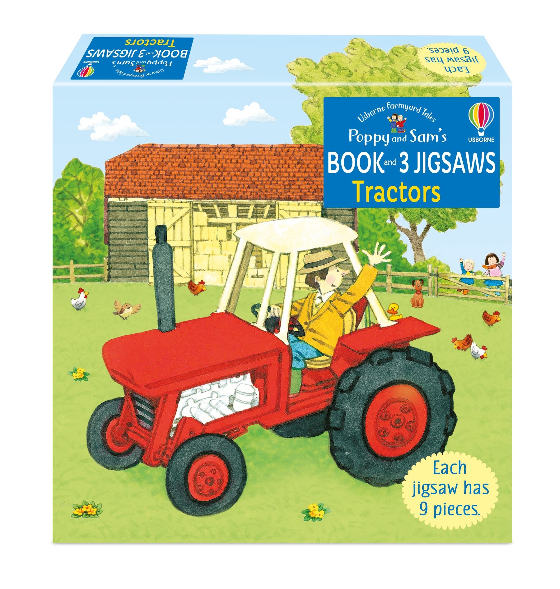 Set 3 Puzzle + Carte - Poppy and Sam's Book and 3 Jigsaws: Tractors Usborne