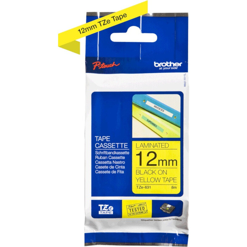 TZE-631 LAMINATED TAPE 12MM 8M