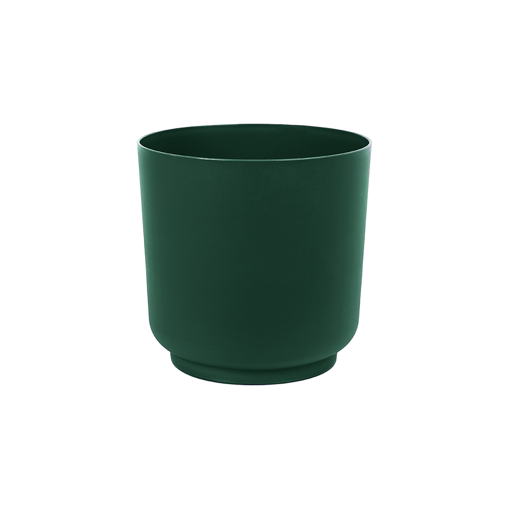 Ghiveci Satina, PVC, verde inchis, diametru 17 cm, inaltime 16 cm