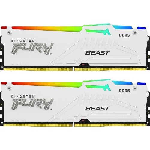 Memorie Fury Beast White RGB 64GB (2x32GB) DDR5 6000MHz Dual Channel Kit
