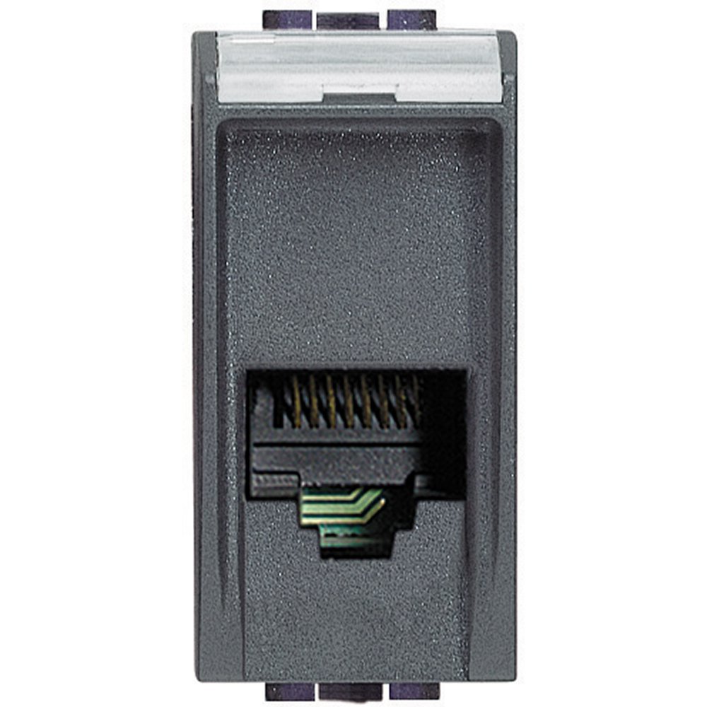 Priza RJ11 1 modul Living Light Bticino L4258/11N, antracit