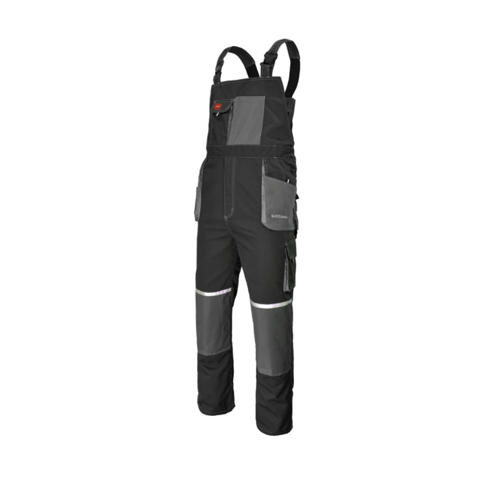 Pantaloni de lucru cu pieptar EuroClassic, tercot, barbatesti, vara, culoare gri, marimea 52