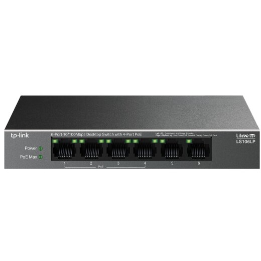 Switch 6 Porturi 10/100 Mbps 4-Port PoE Negru