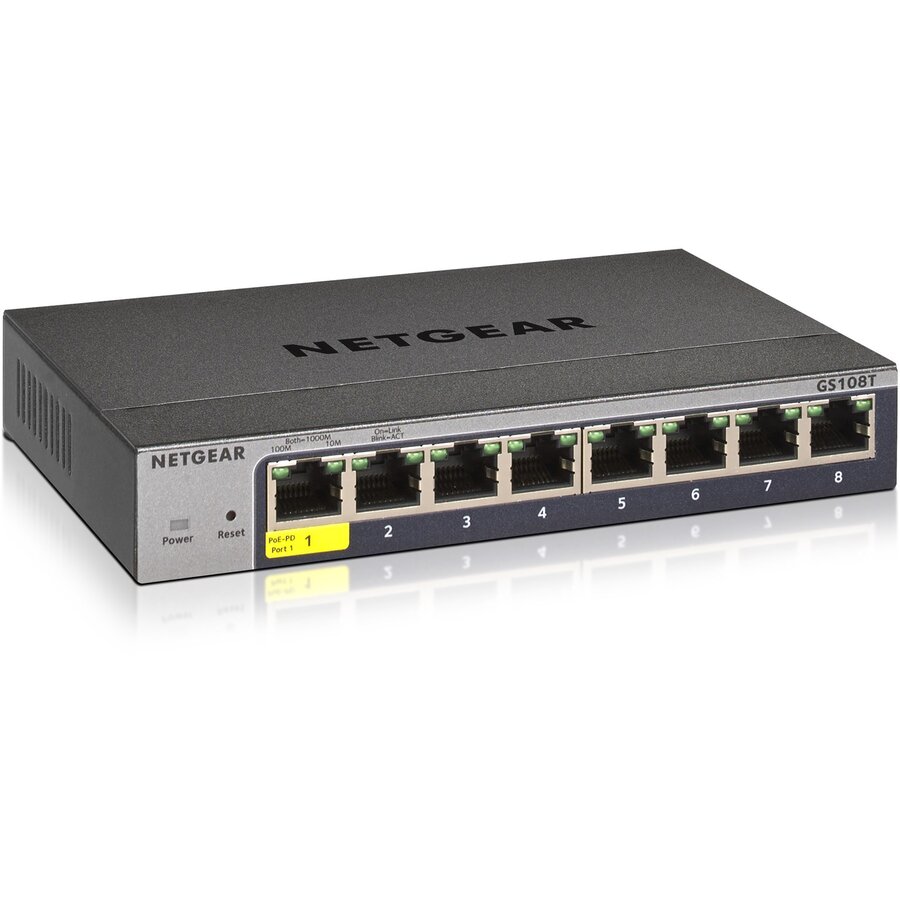 Switch GS108Tv3 Managed L2 Gigabit Ethernet (10/100/1000) Gri